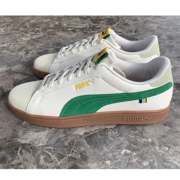 NWOB Puma Smash 3.0 Football24 Mens Trainers Alpine White Green Shoes 39614701 - Picture 4 of 12